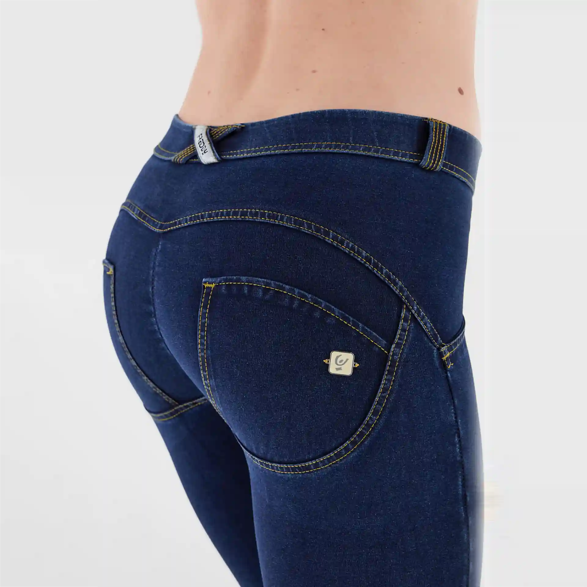 Freddy WR.UP Regular Waist Superskinny 7/8 Pants Dark Blue/Yellow Seams