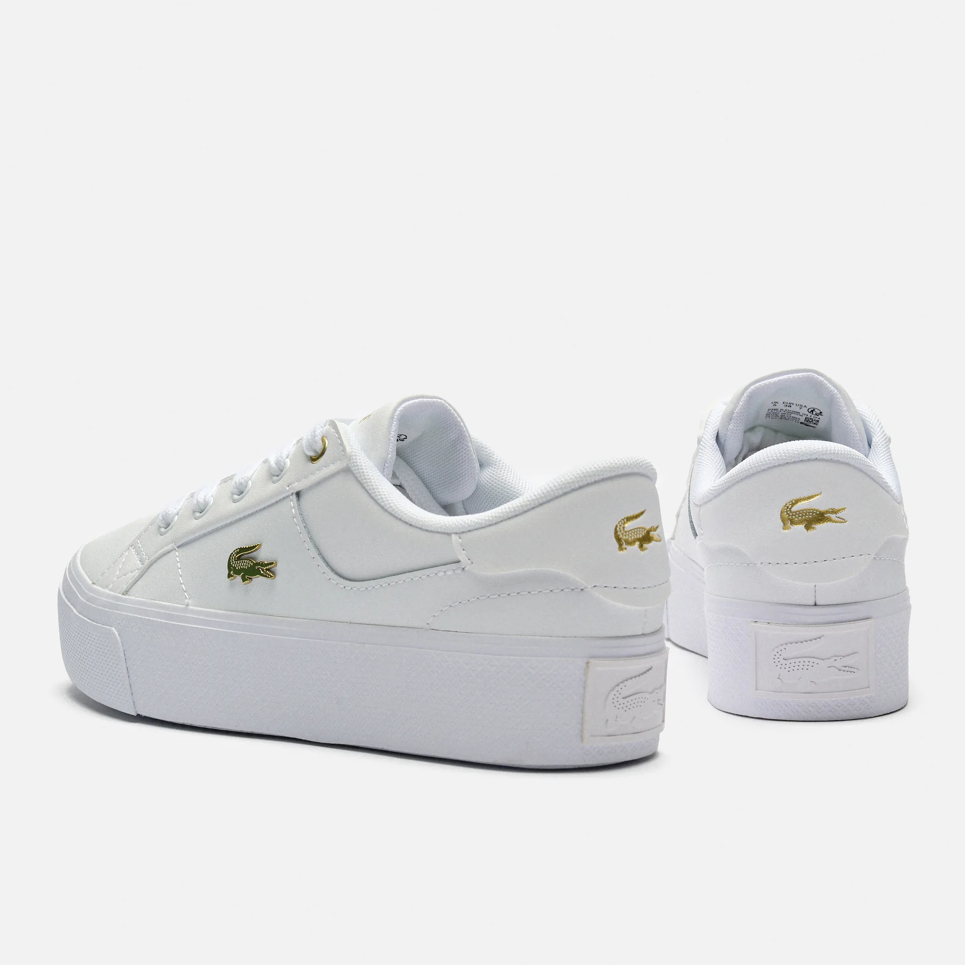 Lacoste Ziane Platform Leather Sneakers White/Gold