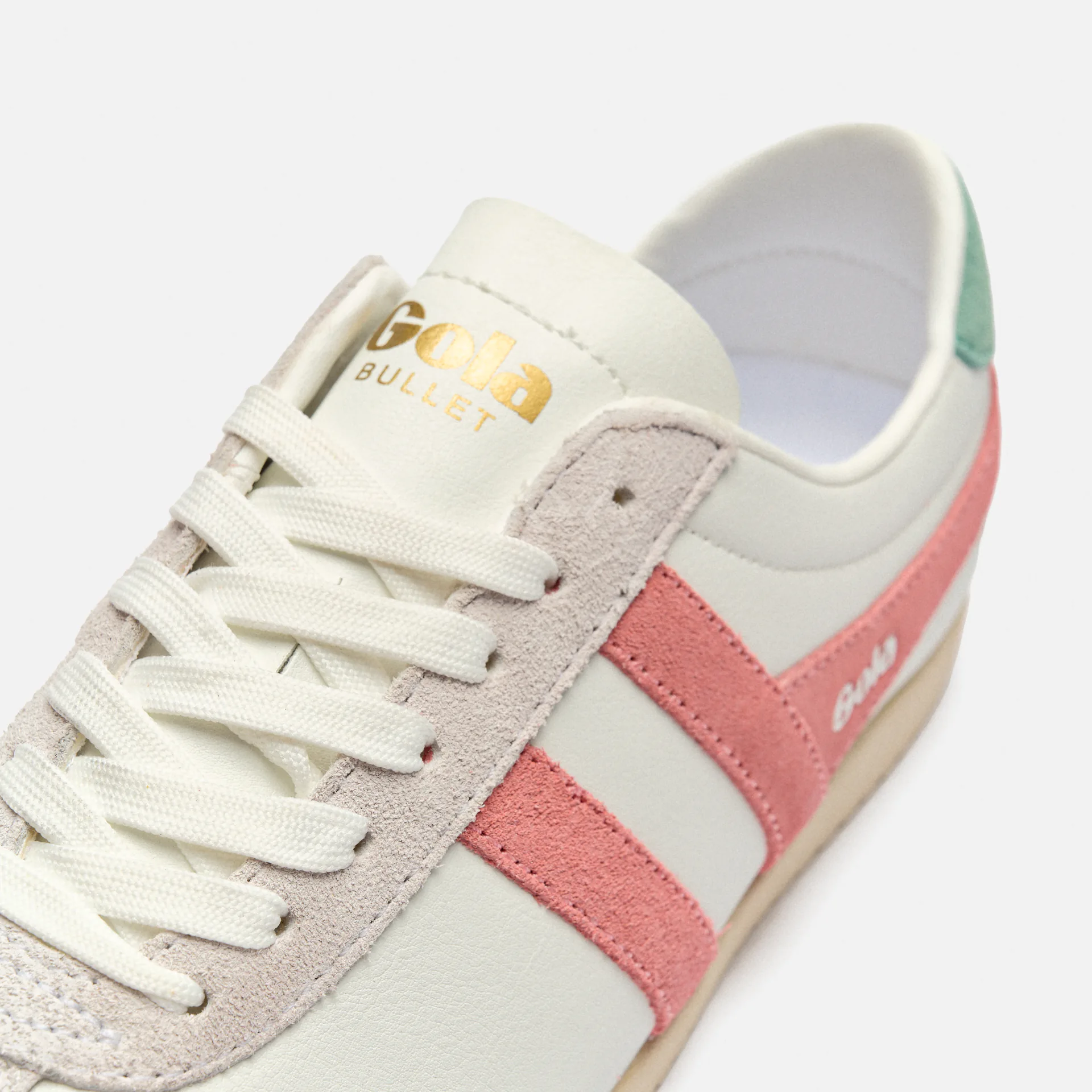 Gola Bullet Pure Sneaker White/Coral Pink/Green Mist