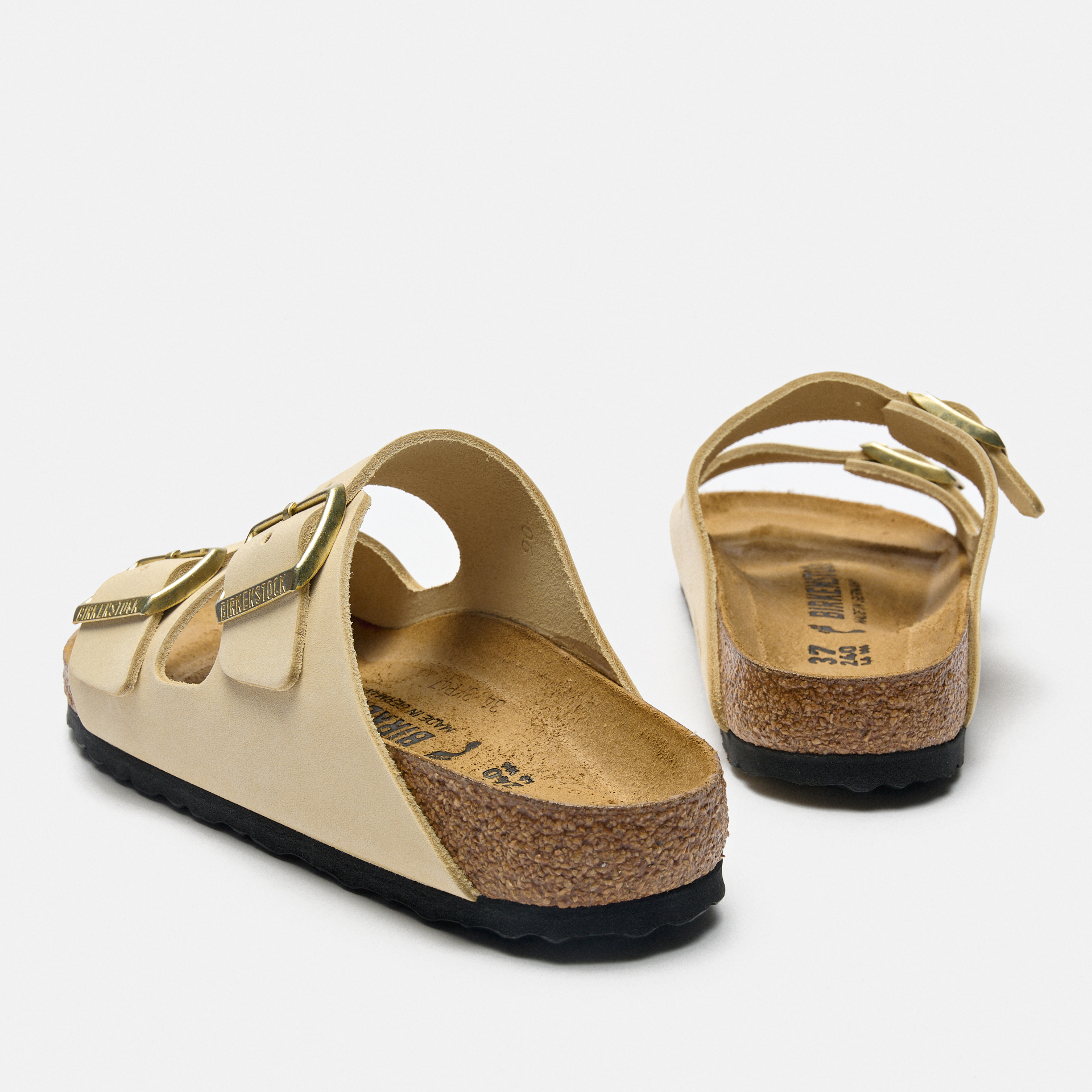 Birkenstock Arizona Nubuk Leather Sandals Narrow Ecru