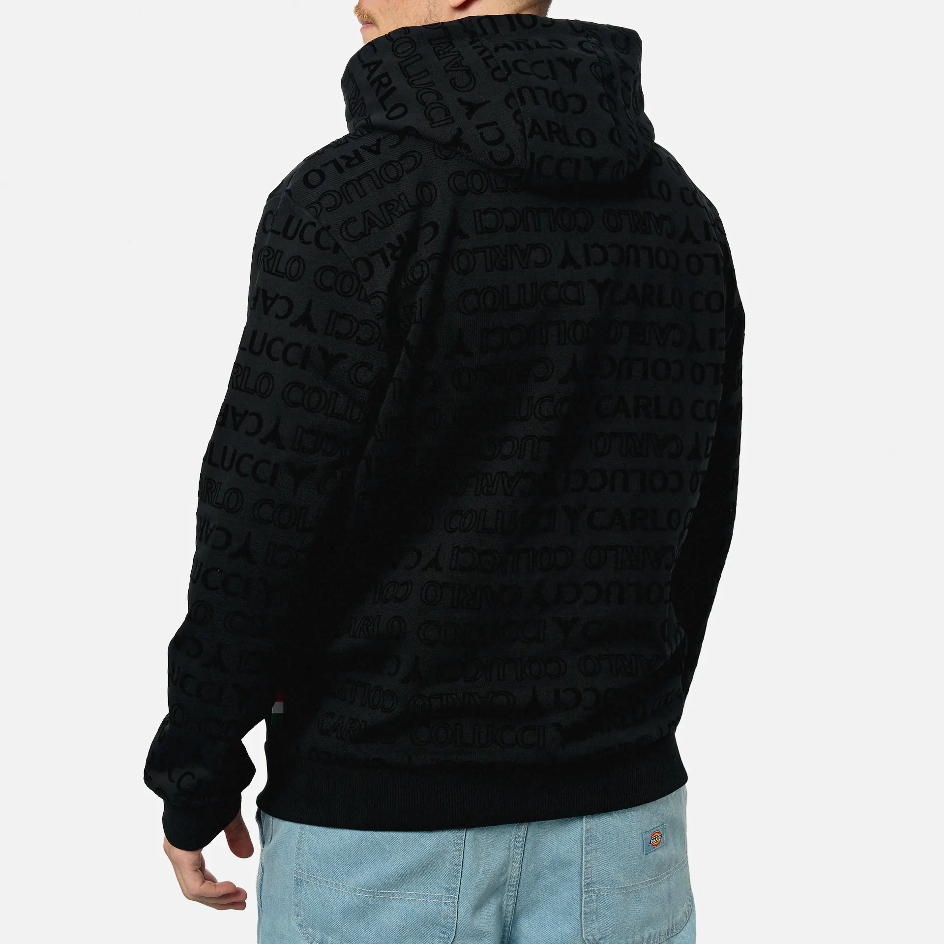 Carlo Colucci Monogram Flock Sweatjacket Black