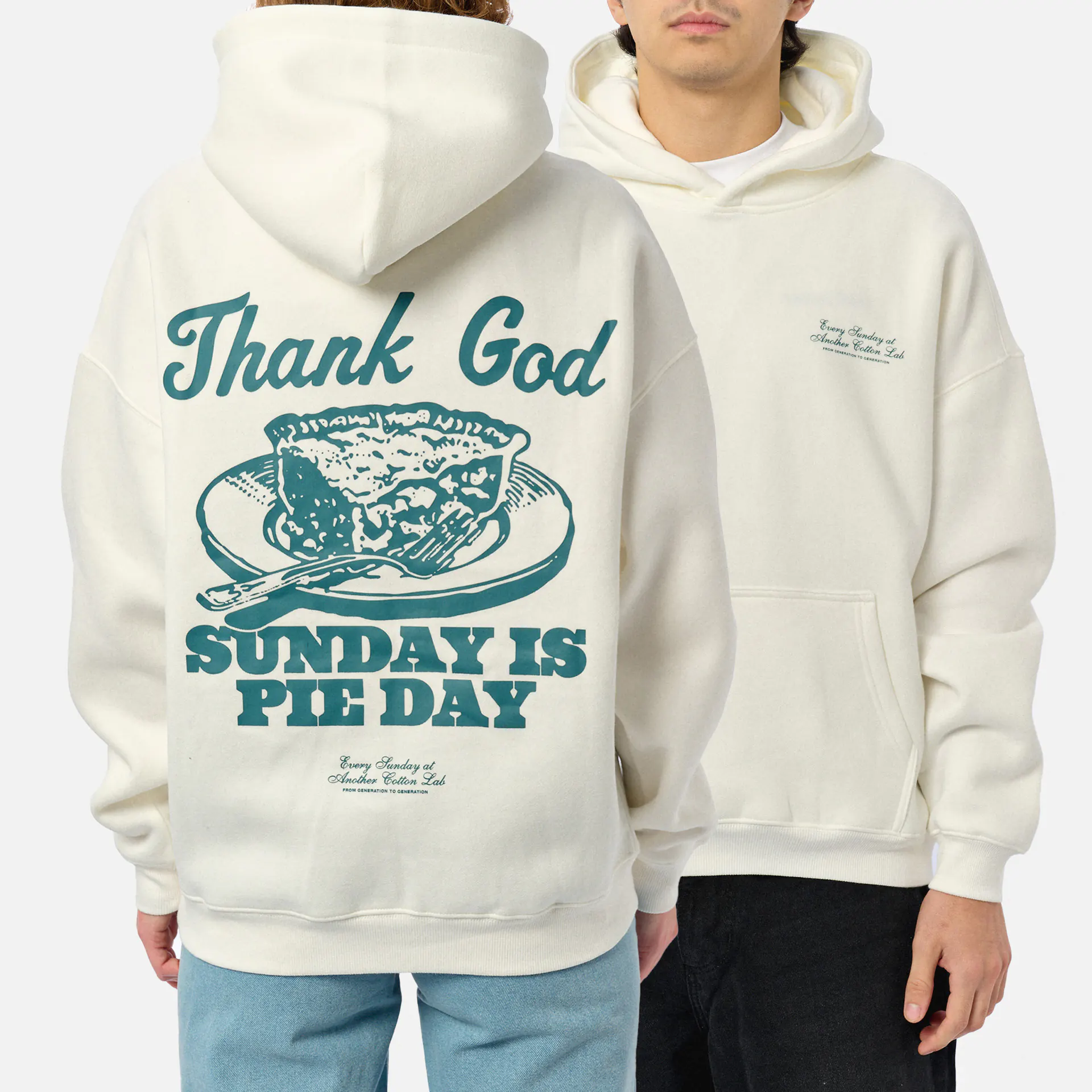 Another Cotton Pie Day Oversized Hoodie White