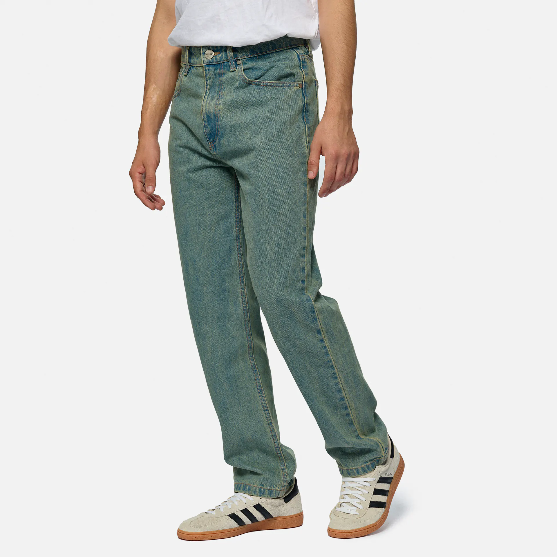 PEGADOR Baltra Baggy Jeans Washed Vintage Blue