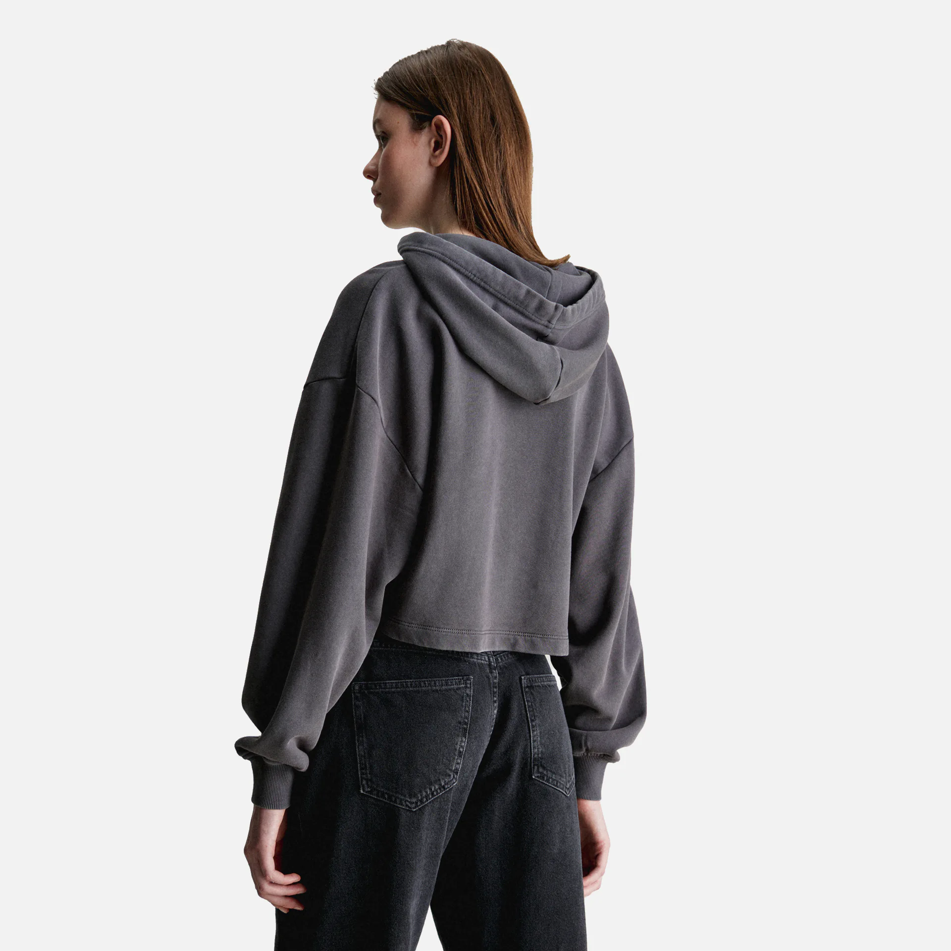 Calvin Klein Jeans Woven Label Hoodie Washed Black