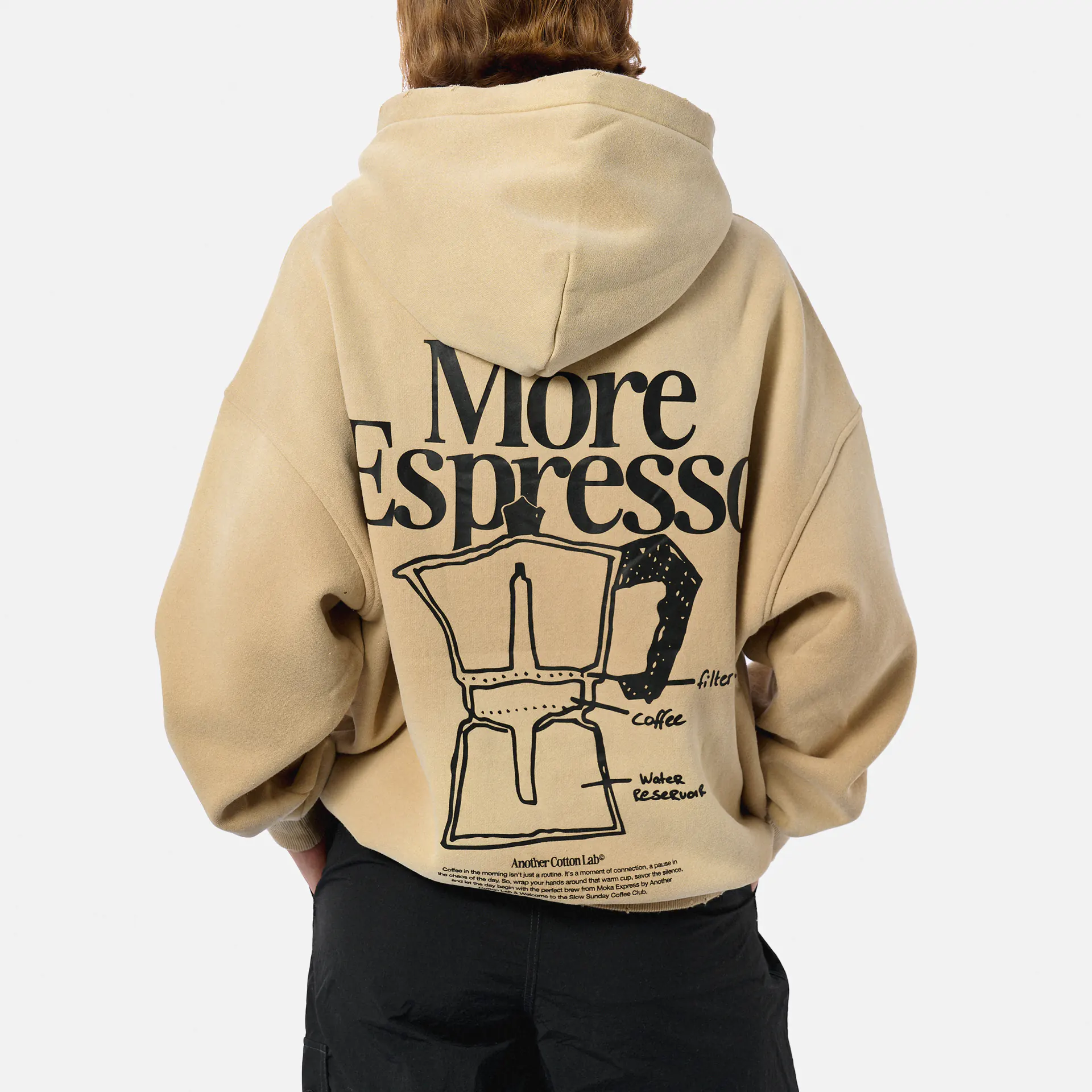 Another Cotton More Espresso Oversized Hoodie Beige
