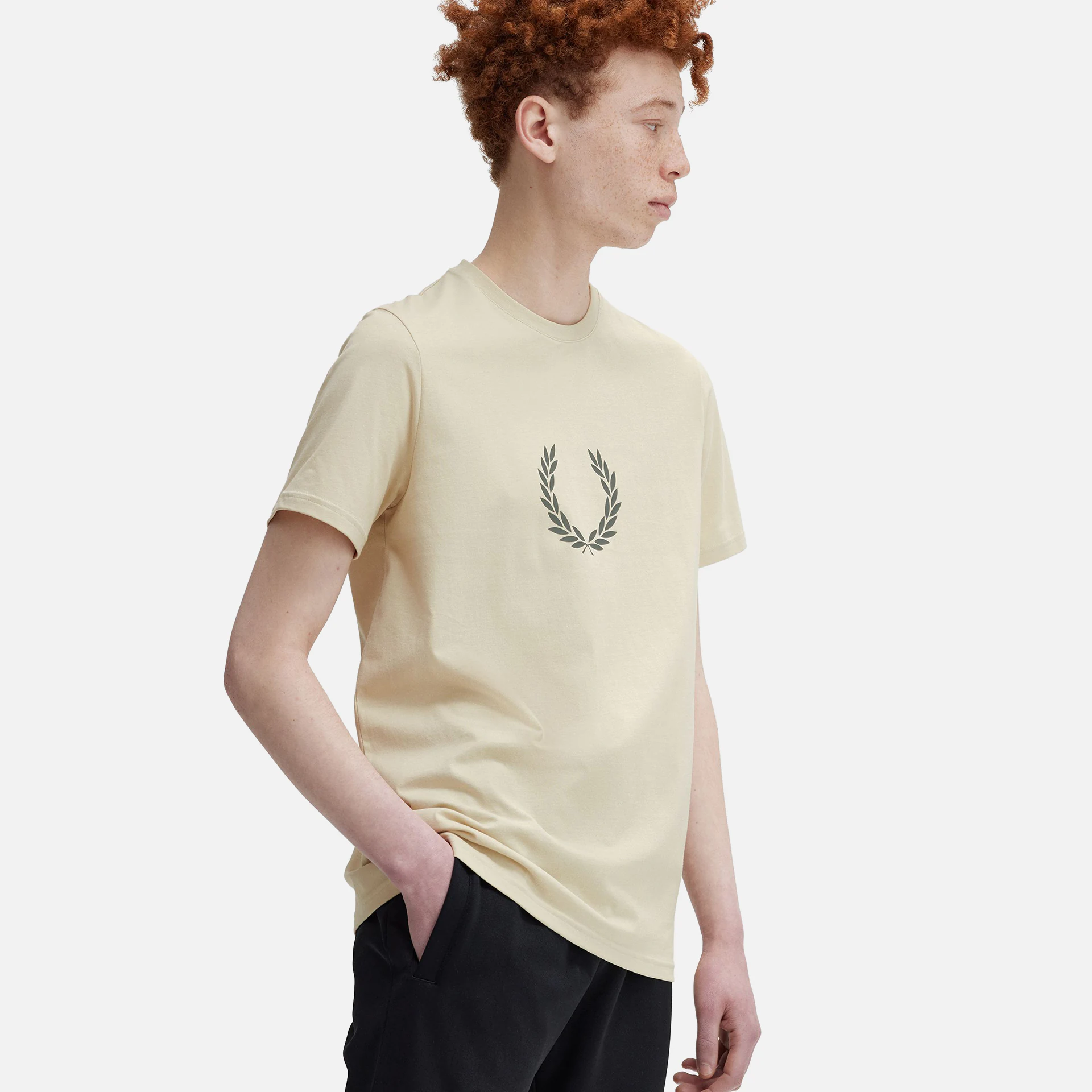 Fred Perry Laurel Wreath Graphic T-Shirt Oatmeal